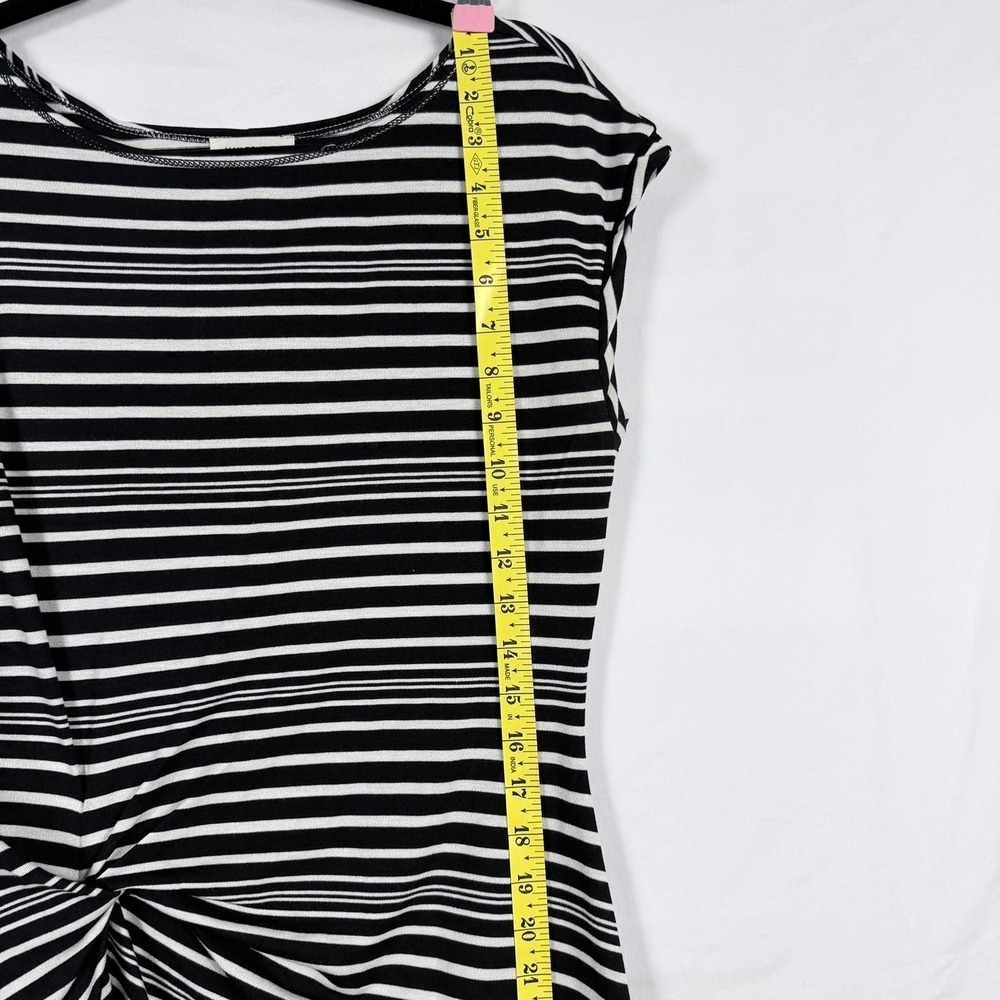 Max Studio Black White Twist Front Midi Dress M Classy Country Club Casual - Picture 10 of 11